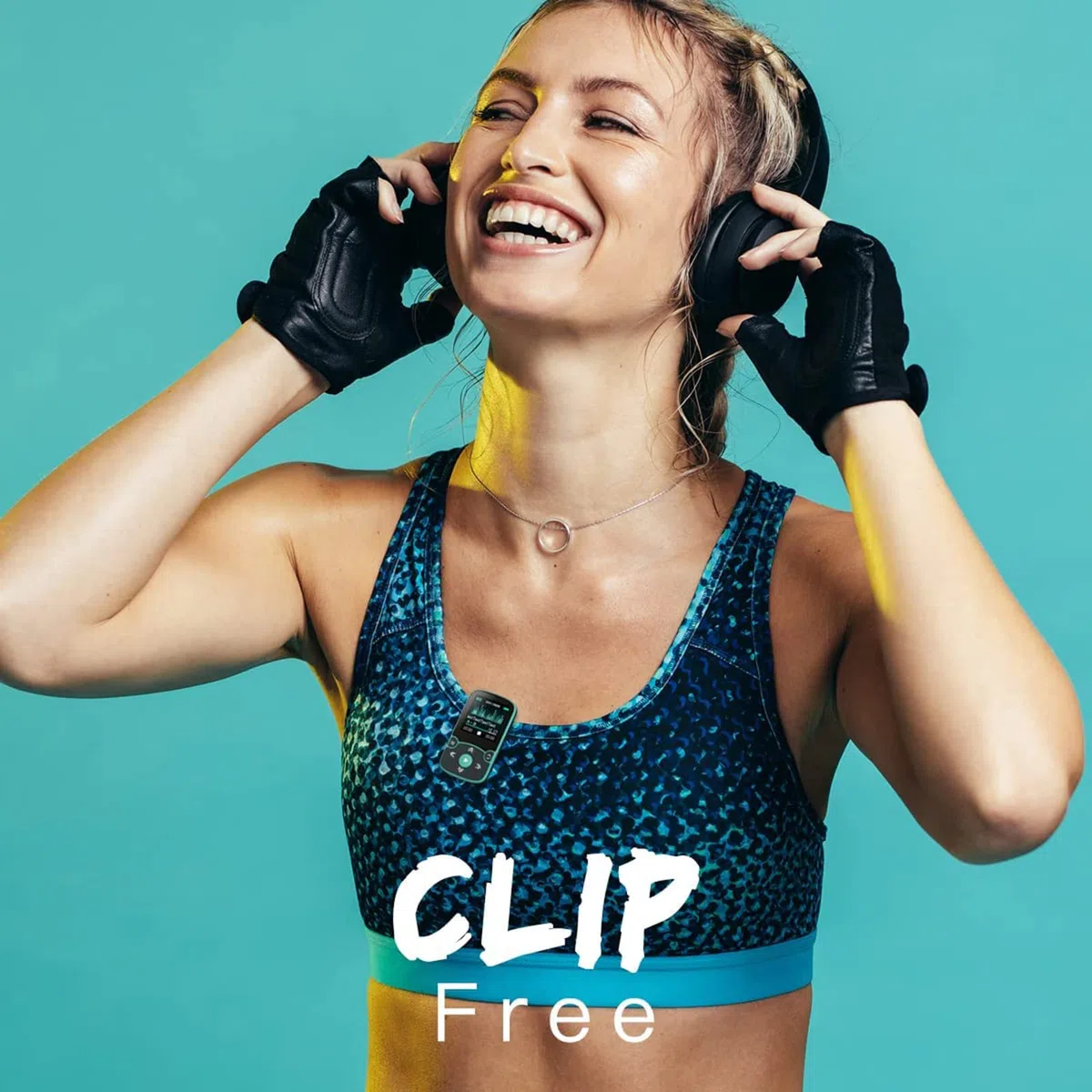 AGPTEK MP3 Player Bluetooth 5.0 Sport 32GB mit 1,5 Zoll TFT Farbbildschirm, Mini Musik Player mit Clip, Unterstützt bis 128GB TF Karte, mit unabhängiger Lautstärketaste, Blau