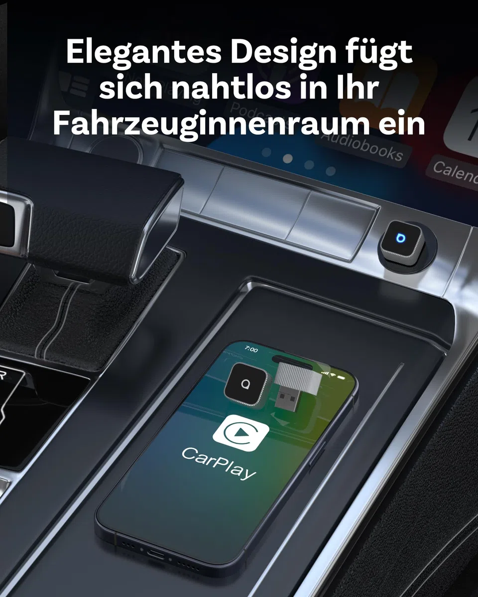 OTTOCAST MINI 3.0 Slim 2026 Upgrade Wireless CarPlay & Android Auto Adapter, 2-in-1 Dongle, Wandelt Kabel auf Wireless um, Schnelle Auto-Connect-Funktion, MINI Cube