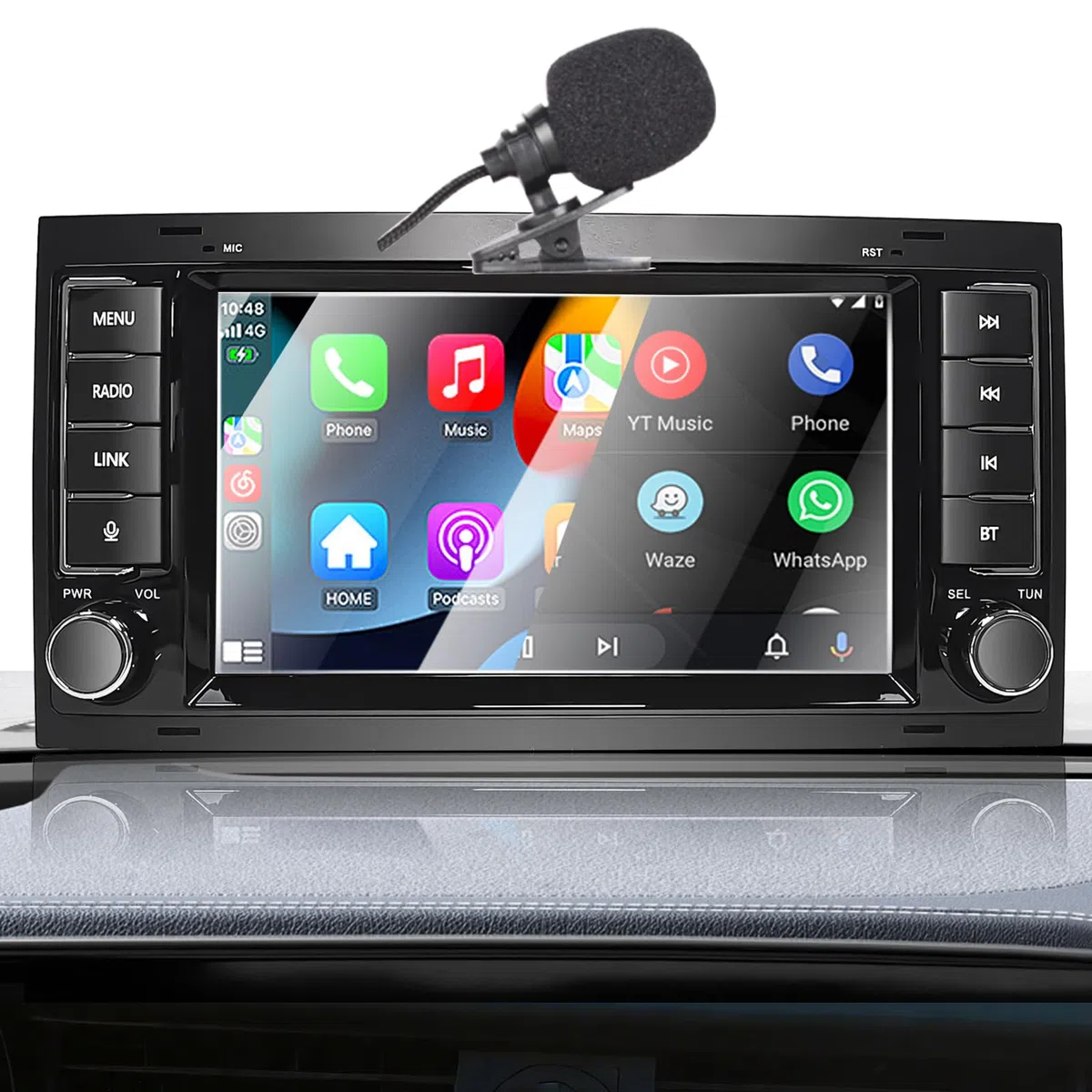 Autoradio für VW Touareg 2004-2011 Transporter T5 Multivan 2004-2009 Kompatibel Wireless Apple Carplay & Android Auto, 7 Zoll Radio mit Touchscreen/Bluetooth/FM/AM/USB/DSP/RDS/Mirror Link