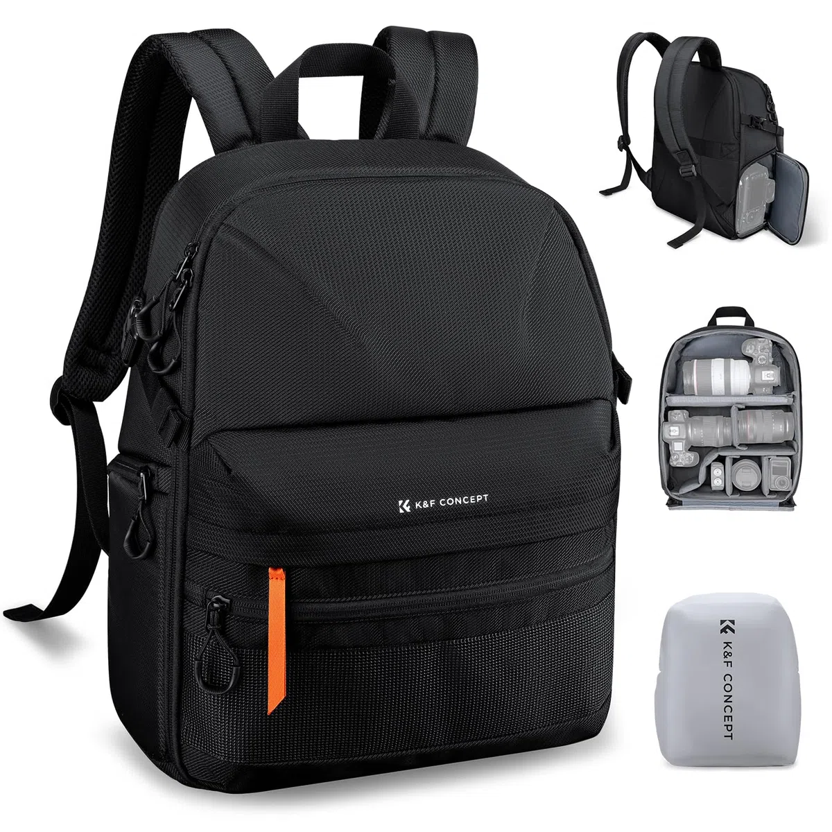K&F CONCEPT Kamerarucksack 25L Leichter | Regenschutz und herausnehmbarer Trennwand Kameras Stativ Fotografie Videografie