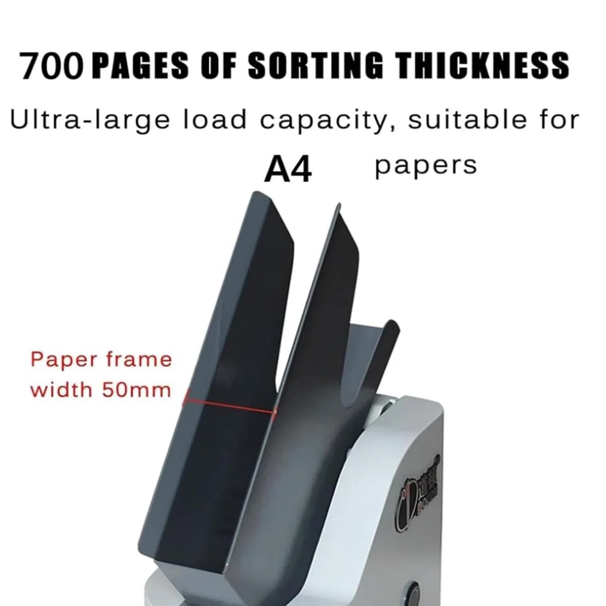 Automatischer Papierrüttler, Automatische Papiersortiermaschine mit Papierrahmen mit Führungsecken, Mit 50 mm Papierrahmenbreite und Papierrahmen mit Führungsecken, Fasst 300 Blatt A4-Papier