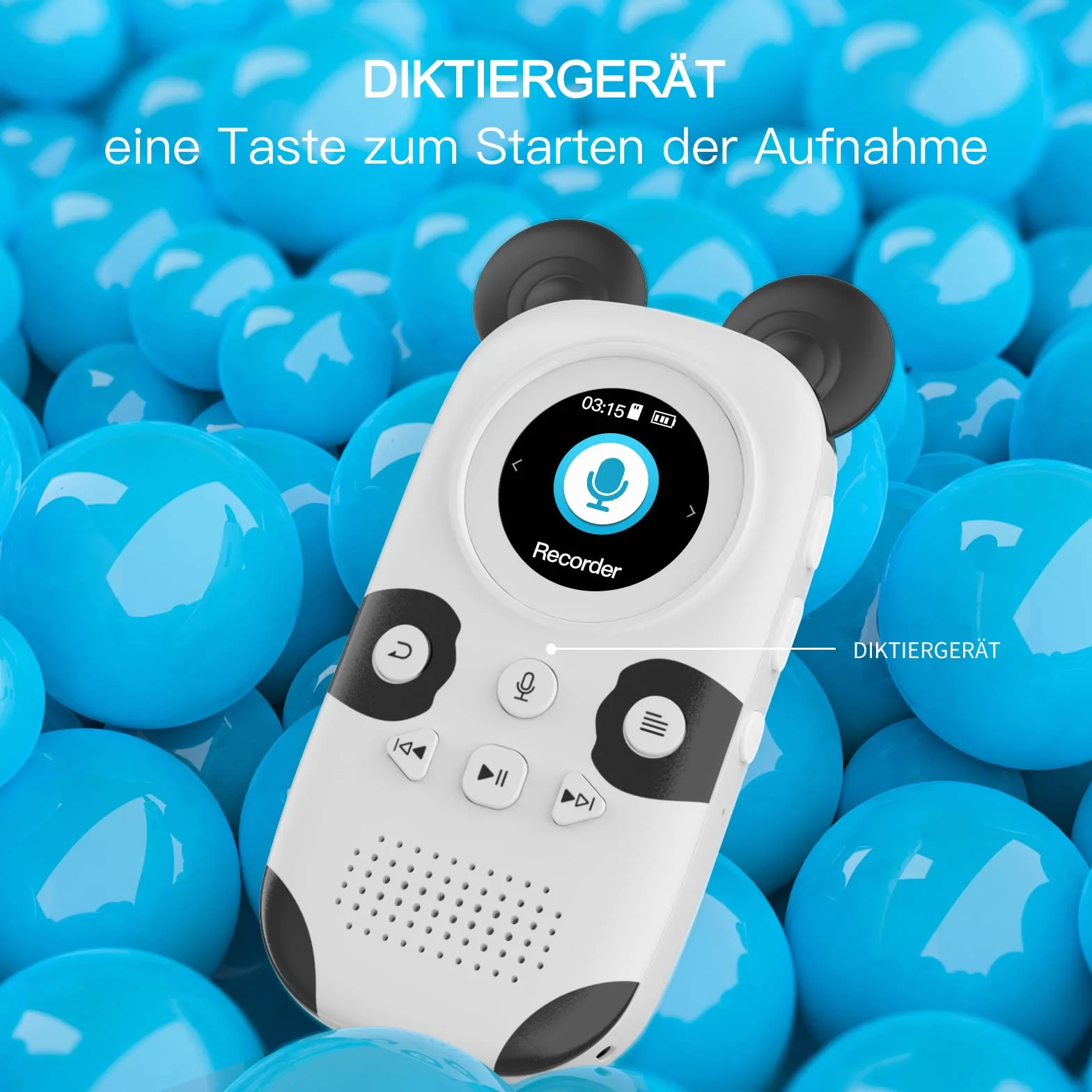 RUIZU 64GB MP3 Player Kinder Bluetooth 5.0 mit kopfhörer Lautsprecher Unterstützt UKW-Radio, Wecker, EIN-Tasten-Aufnahme, Stoppuhrfunktion