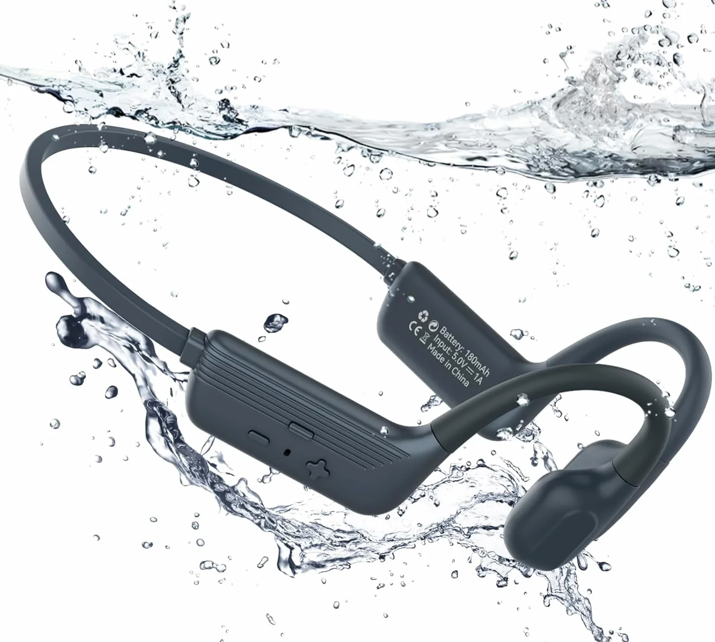 MONODEAL Kopfhörer Schwimmen IP68 Unterwasser Knochenschall Kopfhörer Bluetooth 5.4, Bone Conduction Headphones mit 8GB MP3-Player Speicher, Open-Ear wasserdichte Kopfhörer für Schwimmen Laufen