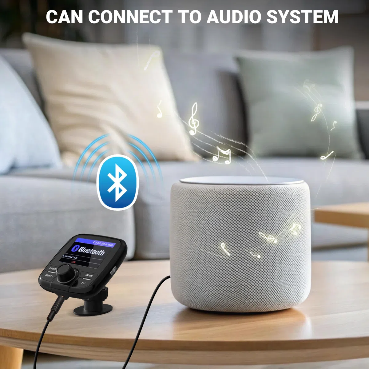 Tin-Nik DAB-389N DAB Adapter für Autoradio, FM-Transmitter für DAB+ Sender und Bluetooth-Verbindung vom Smartphone zum UKW-Radio, Bluetooth- Freisprechen und Musik