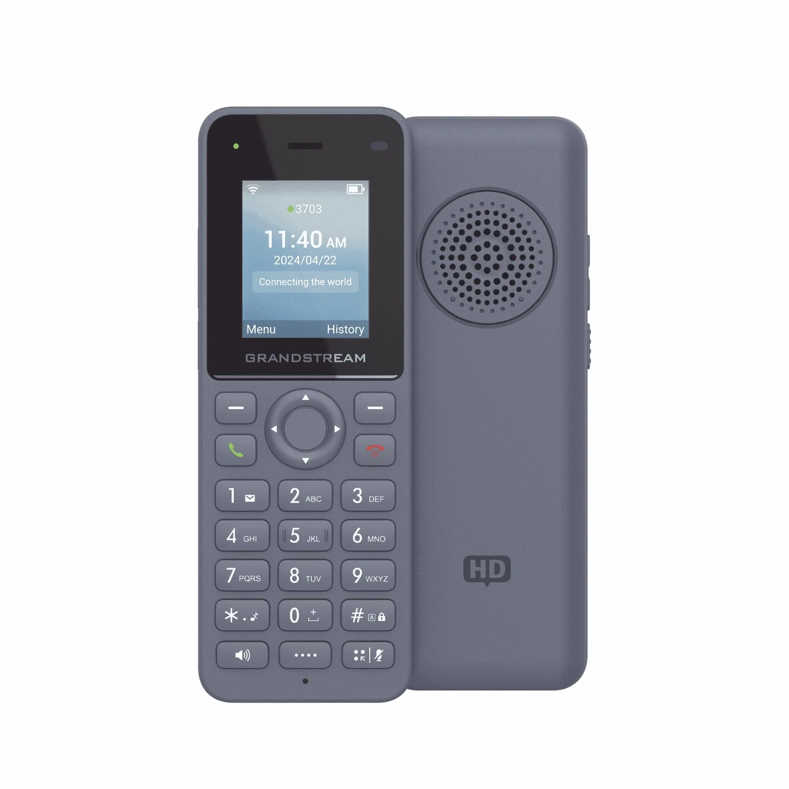 Grandstream WiFi-Handset WP816 Schnurloses Wi-Fi-IP-Telefon mit integriertem Dualband 802.11a/b/g/n/ac/ax und 6 Stunden Sprechzeit.