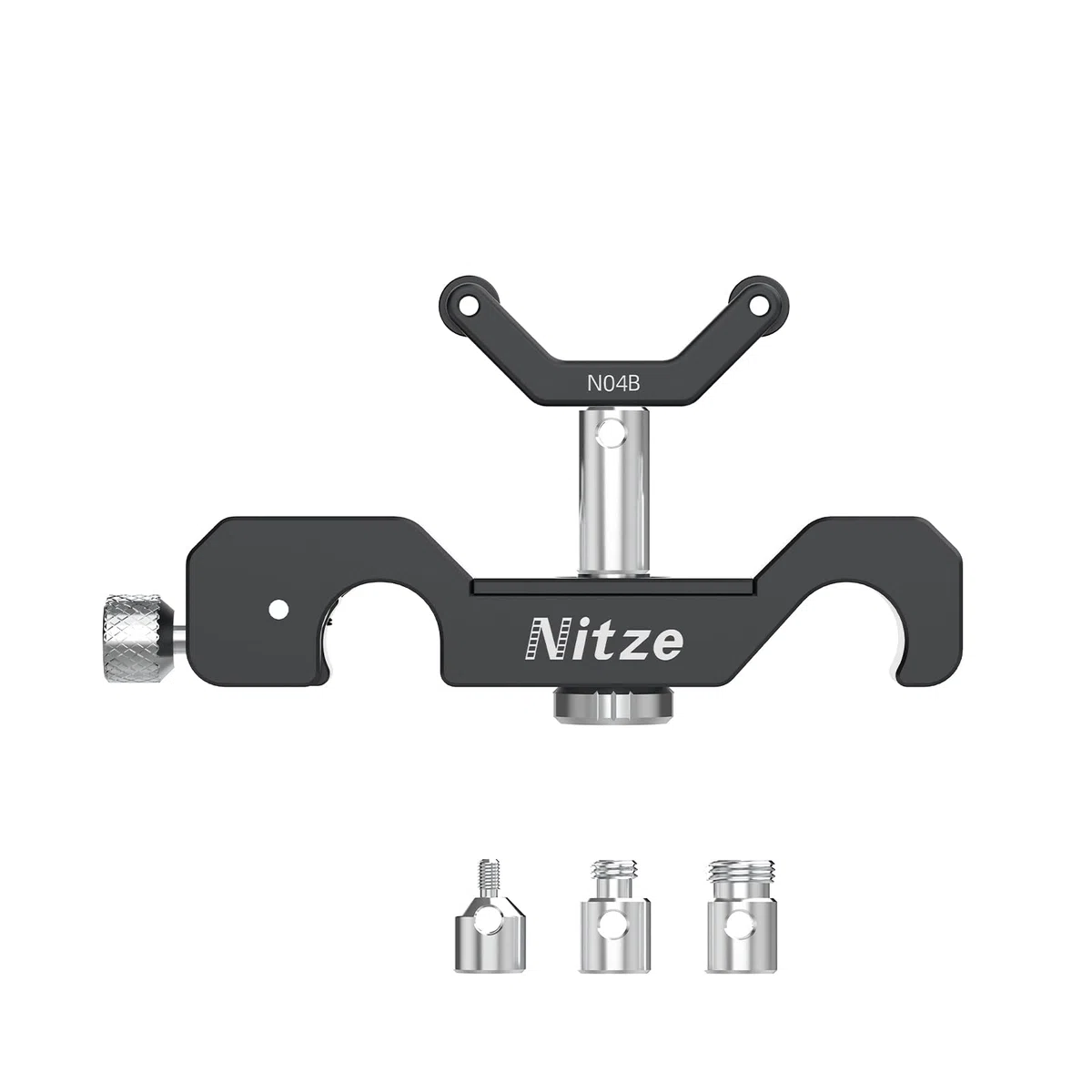 Nitze 15mm LWS Objektivhalterung, Universal Lens Support mit rollbarer Y-Halterung, 1/4"-Höhenverlängerung und 1/4", 3/8", M3-Kappen, kompatibel mit schweren Langen Objektiven – N04B