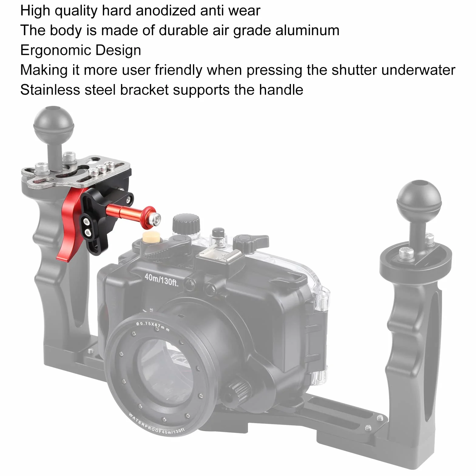 Unterwasser Auslöser Verlängerungshebel Auslösehebel Verlängerung Unterwasserkamera Kameragehäuse Griff Tragbarer Tauchtablett Stabilisator Für Die Kamera