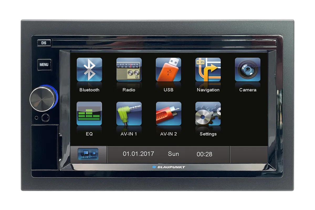 Blaupunkt Santa Cruz 370 DAB mit PKW-Navigation und TMC-Modul, 2-DIN Car-Multimedia, 6,2 Zoll Touchscreen, Bluetooth, Freisprecheinrichtung, 2X USB, SD-Kartenleser, 180 Watt