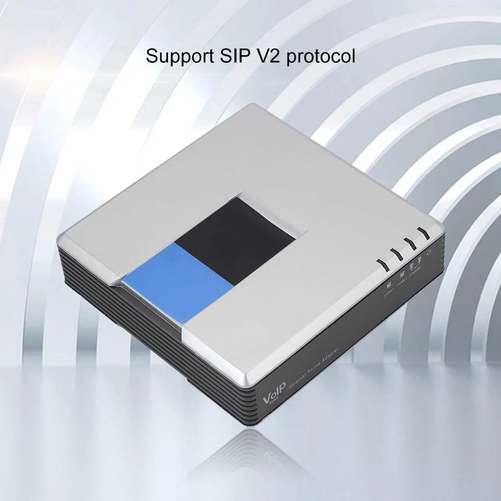 2 Port VoIP Telefonadapter, Internet VoIP Gateway, Voip Analog Adapter, Internet Telefonadapter, VoIP-Telefon Analogtelefonadapter, mit 2 Port RJ-45 Netzwerkschnittstelle, für Voice Over IPsip