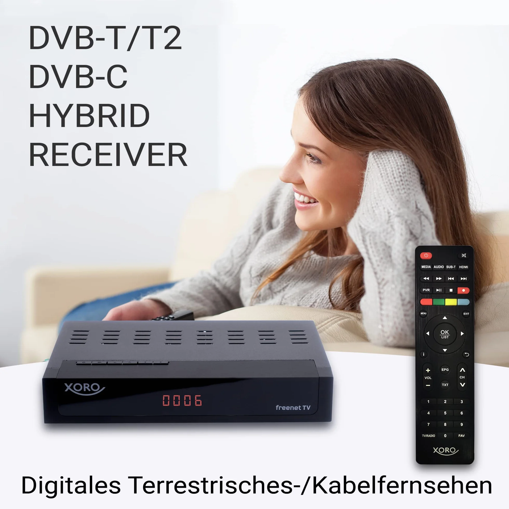 XORO HRT 8770 Twin DVB-T2/C Receiver mit Twin Tuner