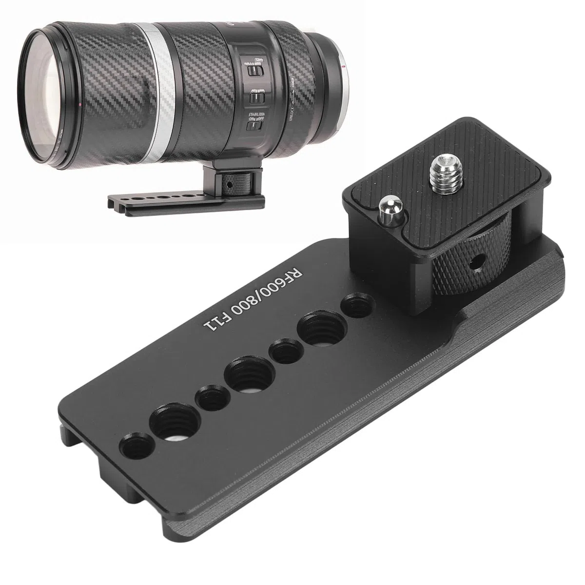 Kamera objektiv Stativ Ersatz Sitz Aluminium 1/4in 3/8-Zoll Loch für Arca Schnell Spanner Platte Objektiv Kragen Fuß ständer für RF 600mm 800mm F11 is STM Objektiv