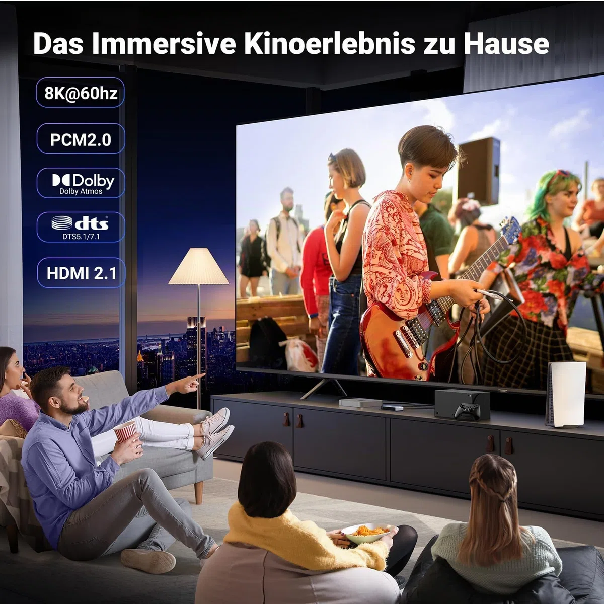 UGREEN HDMI 2.1 Switch 8K@60Hz HDMI Splitter 3 In 1 Out HDMI Umschaltpulte Unterstützt VRR & ALLM, Dolby Vision, Kompatibel mit PS5, Xbox, Apple TV, DVD Spieler