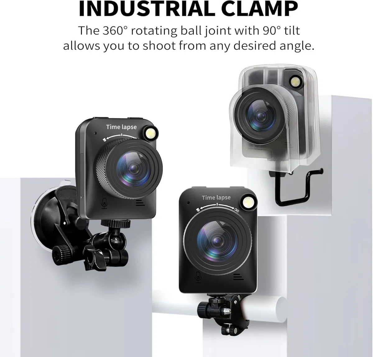 【2026 Upgrade】 4K Zeitraffer Kamera, Baustellenkamera für 180 Tage Aufnahme, Manueller Fokus, Timelapse Camera mit LED-Licht, mit TF Karte, Time Lapse Kamera für Baustellen, Gartenarbeit, Pflanzen