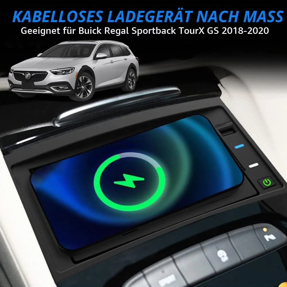 Kabelloses Ladegerät Auto für Opel Insignia B/MkII (Z18) 2018-2022, 15W Qi Schnellladendes Handy-Ladegerät für Opel Insignia B (Z18) Center Console-Zubehörfeld, Geschenk für Opel-Besitzer
