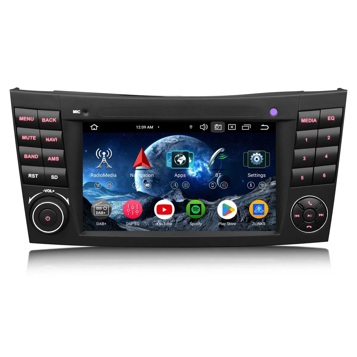 Erisin 8-Kern 4GB+64GB 7 Zoll Android 16 Autoradio Bluetooth GPS Navi für Mercedes Benz E Klasse W211 CLS Klasse W219 Unterstützt CarPlay Android Auto WiFi 4G DSP DAB+ OBD2 DTV USB Canbus Touchscreen
