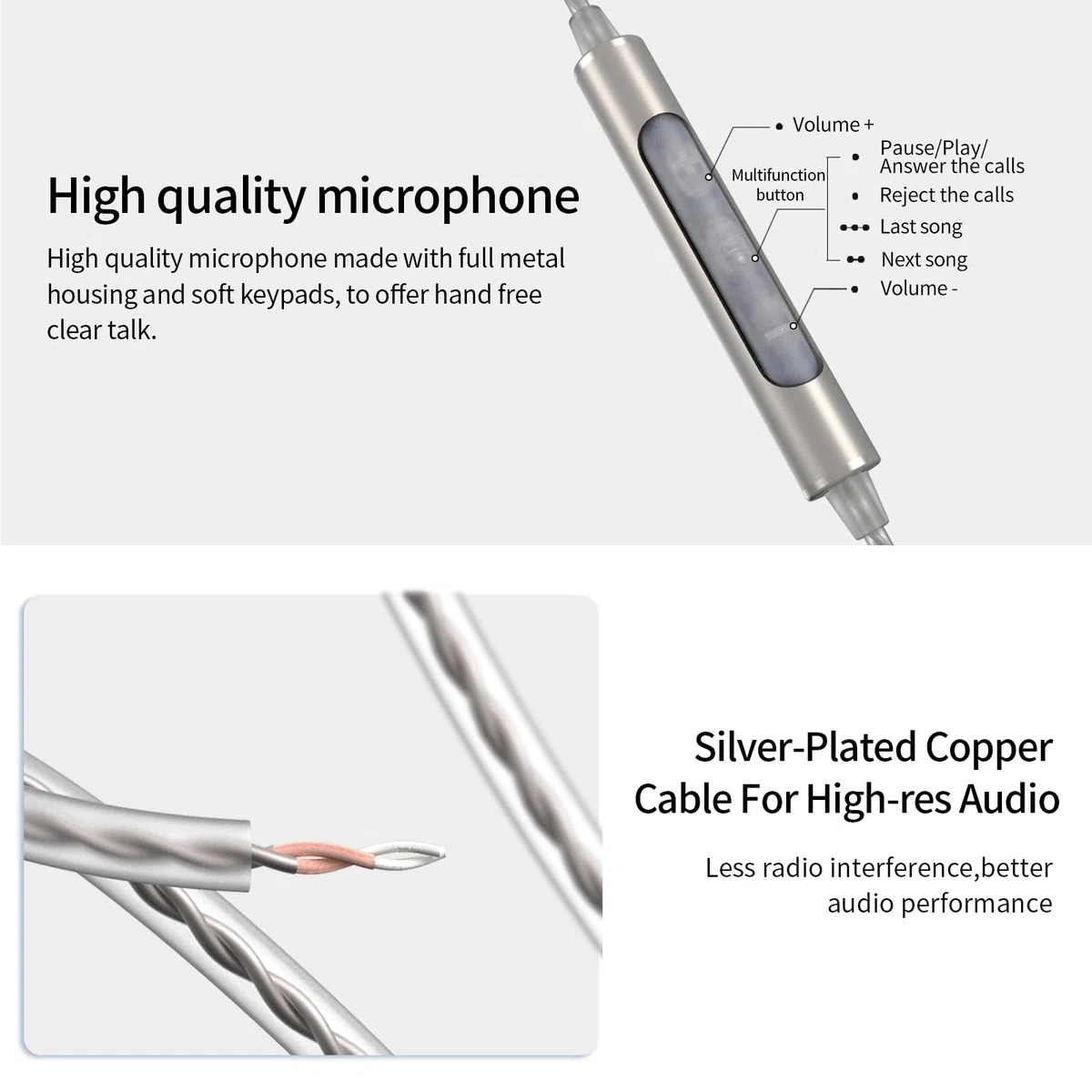 SoundMAGIC E80D Digital USB C Headphones - Type C Wired Earbuds with Microphone HiFi Stereo Earphones Powerful Bass Noise Isolating Compatible with Android Device, Gunmetal