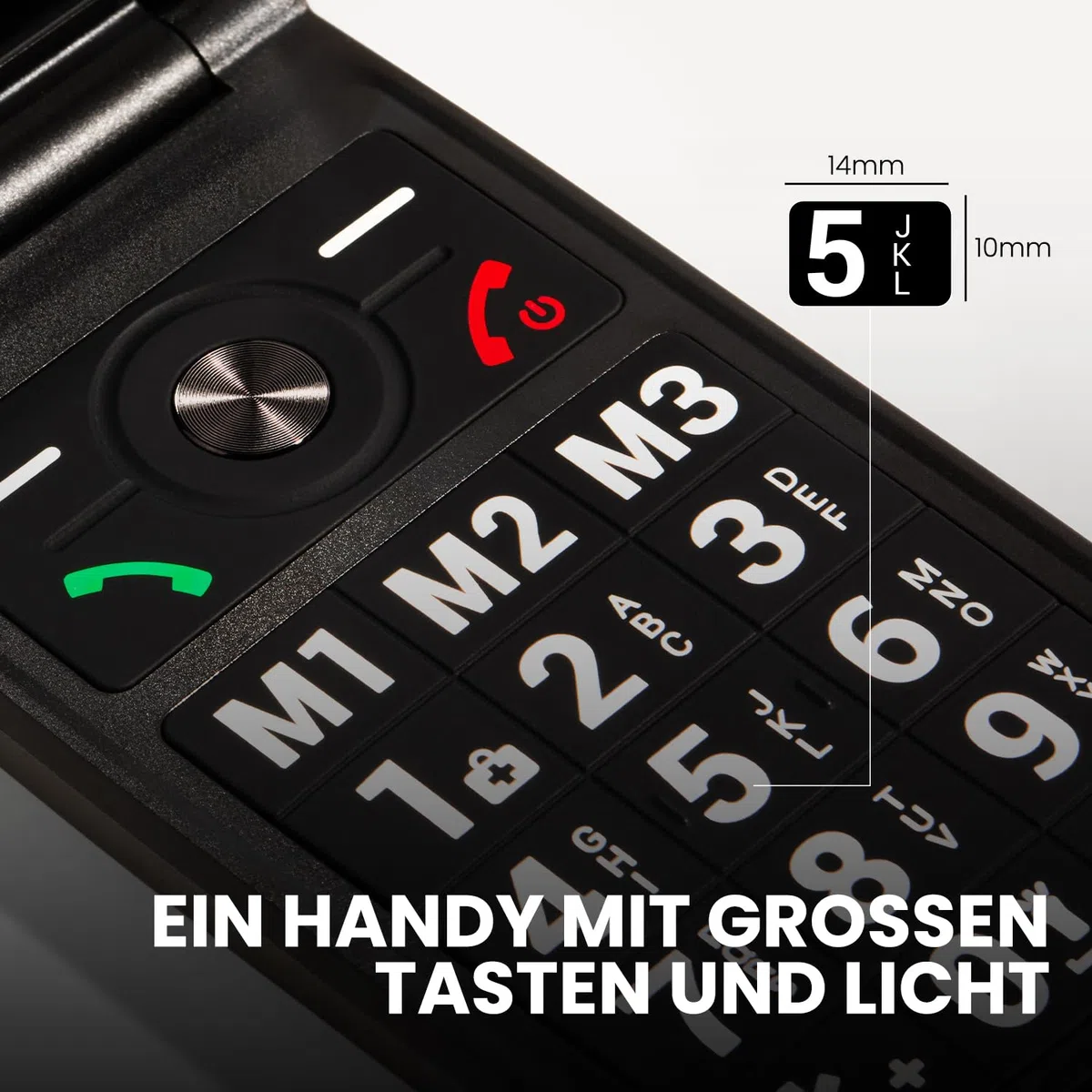 SPC Titan 2 – Klapphandy für Senioren, 4G, große Tasten, lauter Klingelton (105 dB), 2,4”-Display | Einfach zu bedienen und fern-konfigurierbar | 3 Direktwahltasten | Akku hält bis zu 7 Tage – Schwarz