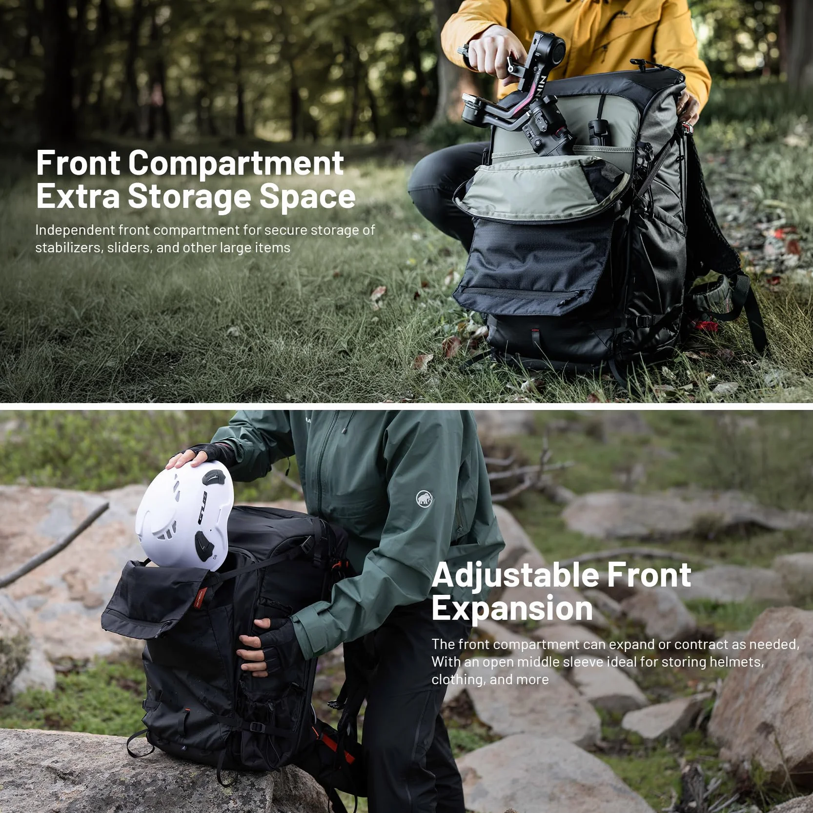 PGYTECH OnePro Focux 35L Rucksack Wasserdicht, Kamerarucksack für DSLR/SLR/Spiegellose Kameras/Objektive Stativ, Regenschutz Fotorucksack Wandern mit Laptopfach, Schwarz