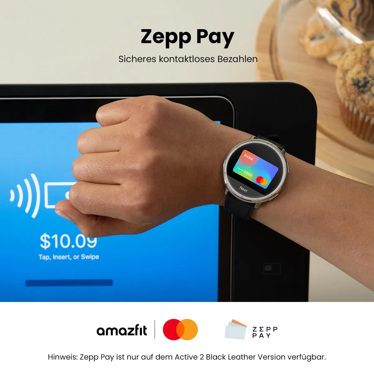 Amazfit Active 2 Smart Watch 44mm NFC GPS 5 ATM wasserdicht Fitness Tracker 160+ Sportmodi 10 Tage Akku