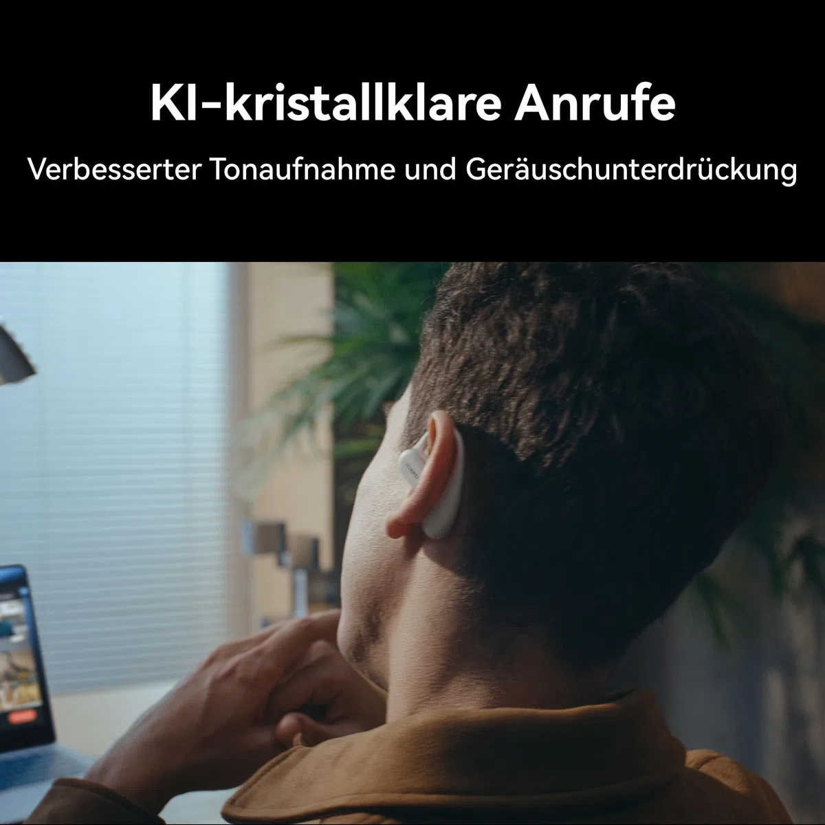 HUAWEI FreeArc Open-Ear Kopfhörer, TWS Bluetooth Sport, Schwarz | Sterling Sound & IP57 Wasserschutz sichern 28h Musik. Ideal für Fitness-Fans beim intensiven schweißtreibenden Workout.