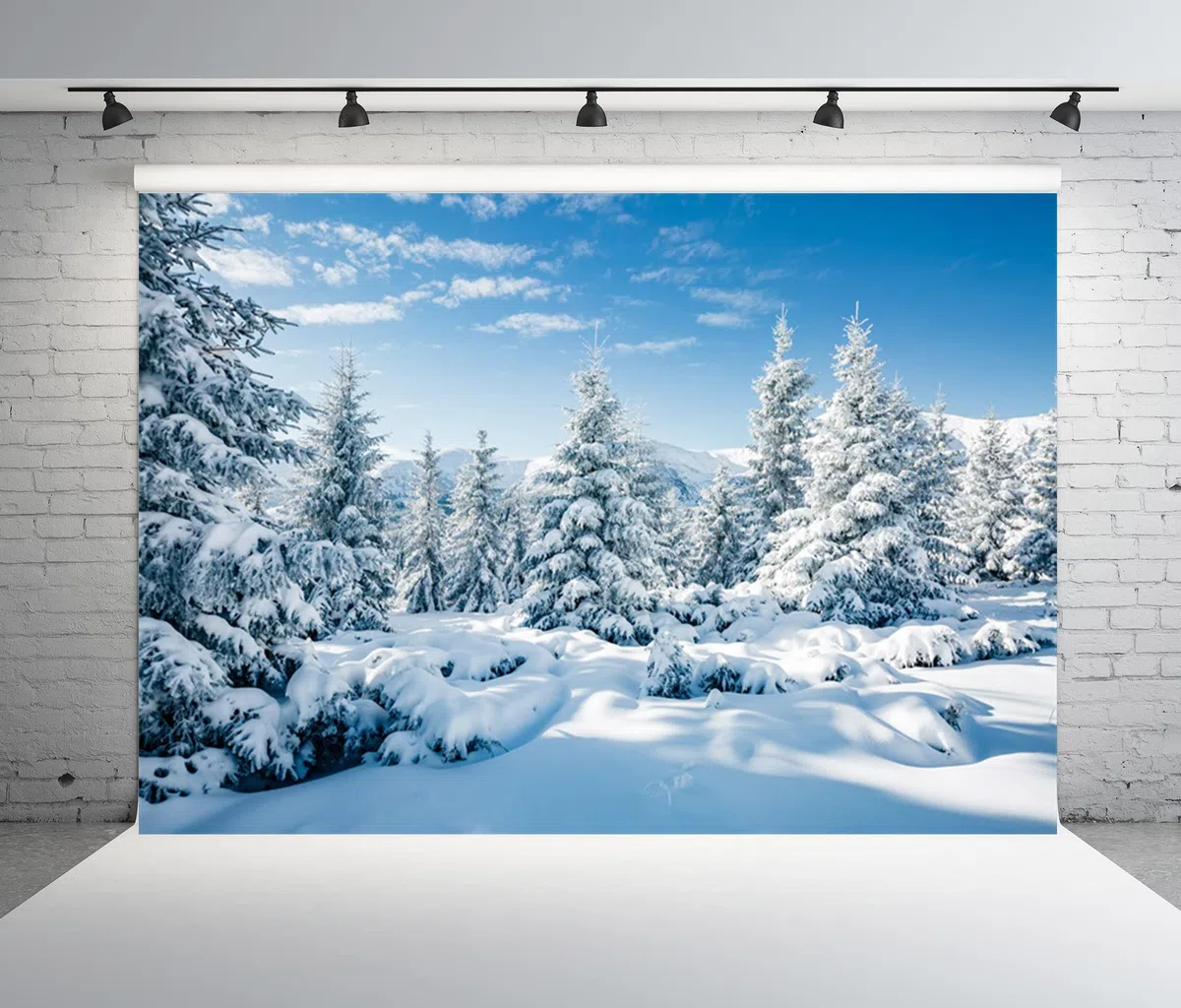 BELECO 6x3m Stoff Winter Schnee Wald Hintergrund weiß Weihnachtsbäume Winter Szene Alpen Fotografie Hintergrund für Weihnachten Neujahr Event Party Dekorationen Banner Foto