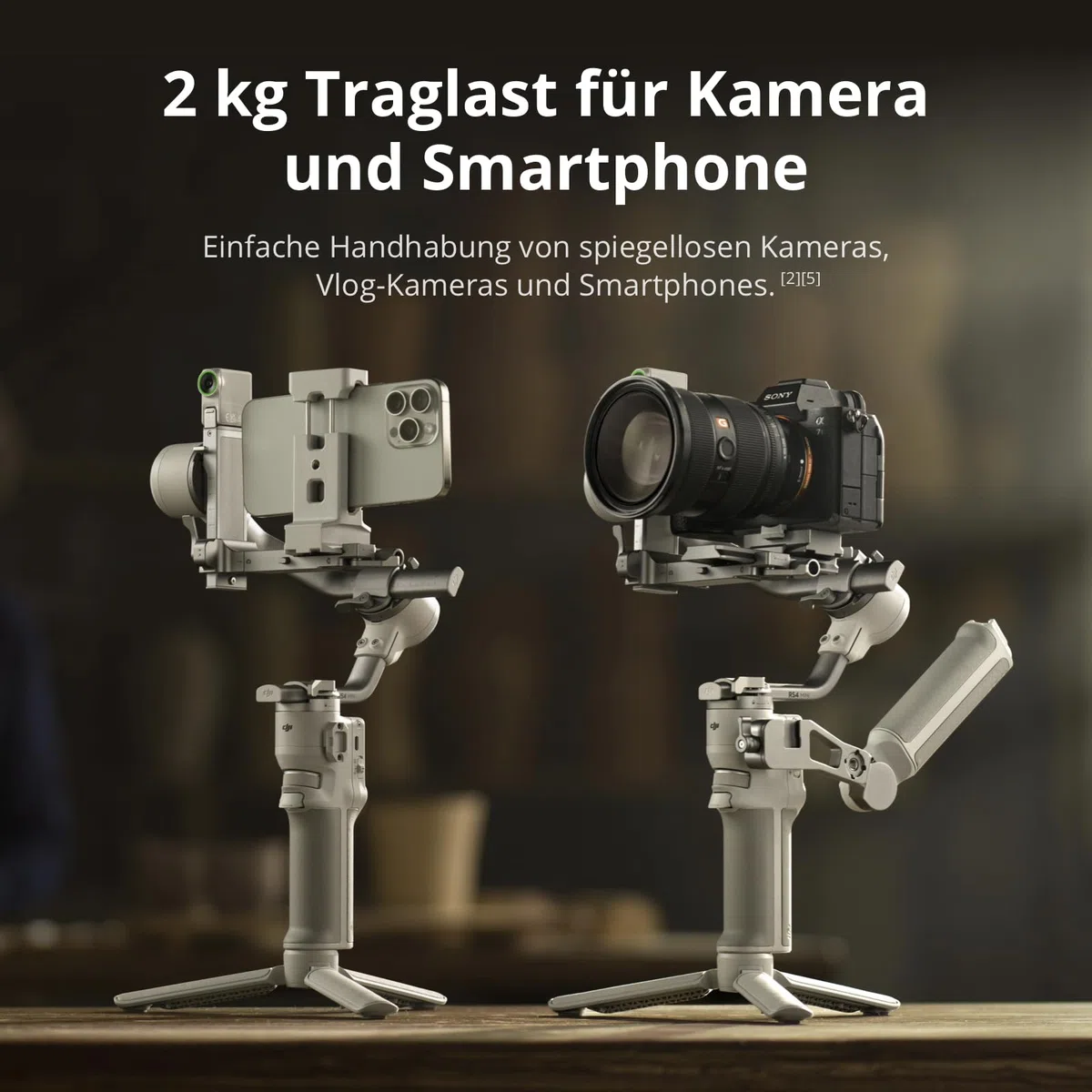 DJI RS 4 Mini Combo, Gimbal Stabilisator, Canon/Sony/Nikon/Fujifilm | Intelligentes Tracking-Modul, Aktentaschengriff, Native vertikale Aufnahmen der 3. Gen., Teflon-verbessertes Balancieren