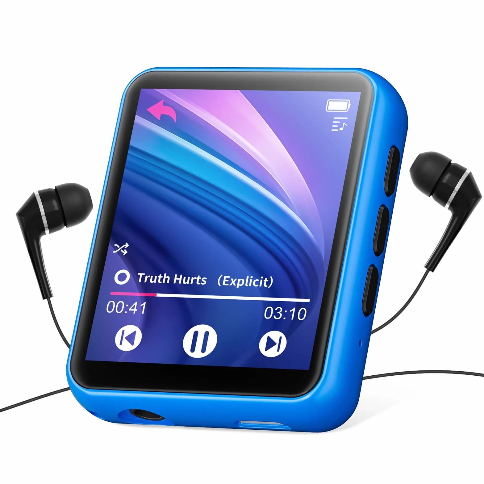 32GB MP3 Player Bluetooth 5.0 mit Voller Touchscreen, Verlustfreier HiFi-Musikplayer mit Metallgehäuse, mit UKW-Radio, Lautsprecher, Line-in Aufnahme, Unterstützung bis zu 128 GB