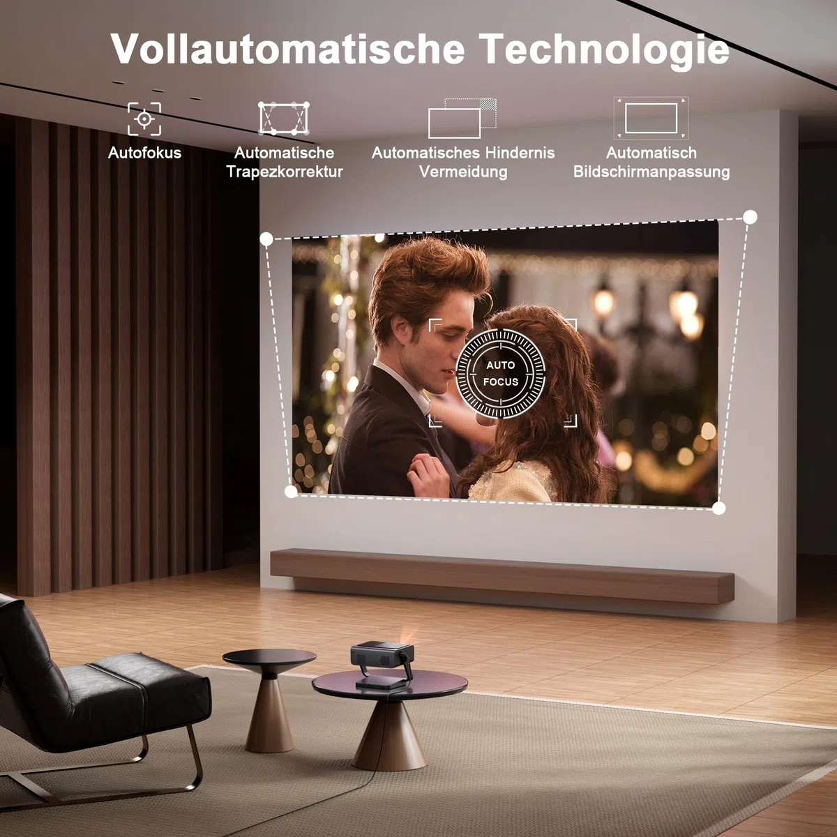 VOPLLS Smart Beamer 4K 40000 Lumen Full HD 1080P WiFi6 Bluetooth Projektor Heimkino Outdoor für PS5