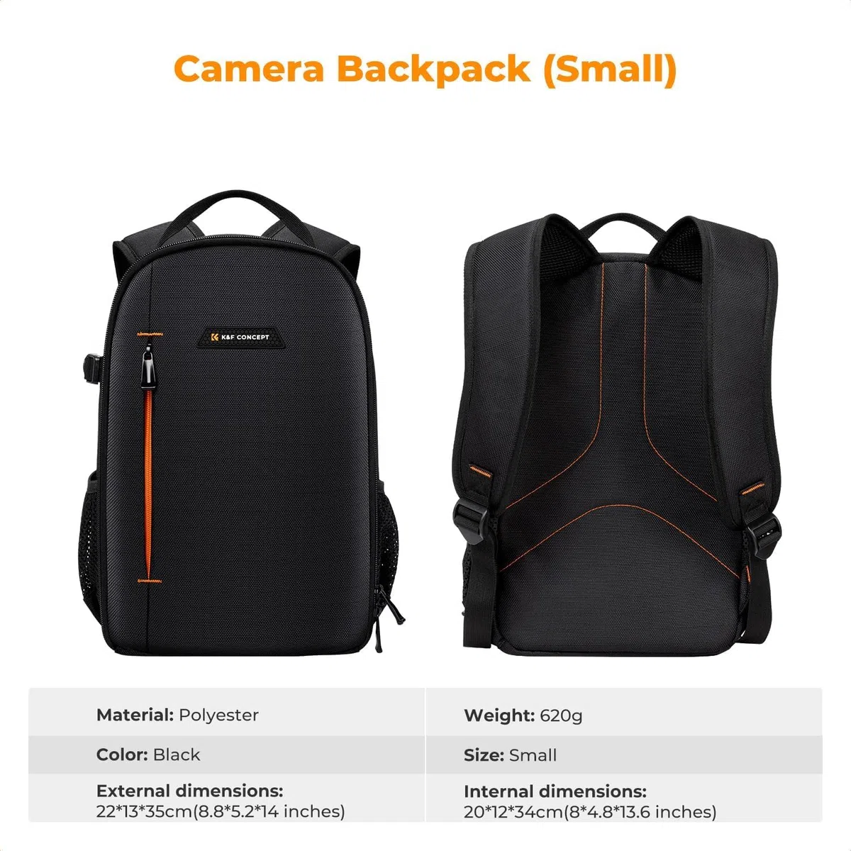K&F CONCEPT Kamerarucksack für Fotografen, Fotorucksack Klein Multifunktionale Camera Backpack Wasserdicht für SLR/DSLR Kamera Objektiv und Zubehör