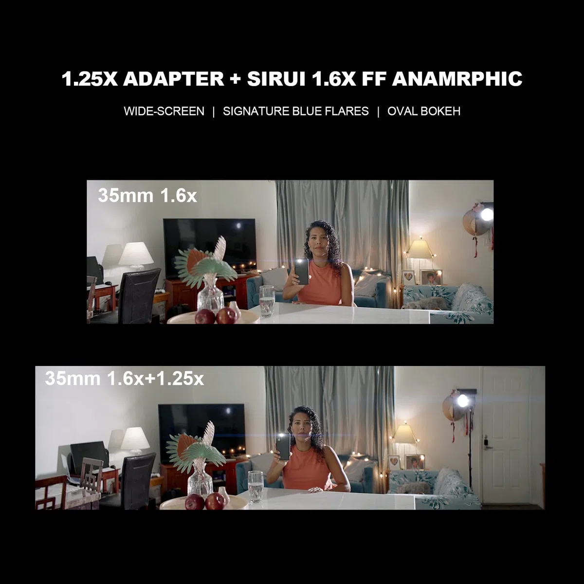 SIRUI T2.9 1.6X Vollformat RF Mount Anamorphoten Objektive Set mit 1.25x Anamorphoten Adapter (35mm,100mm)