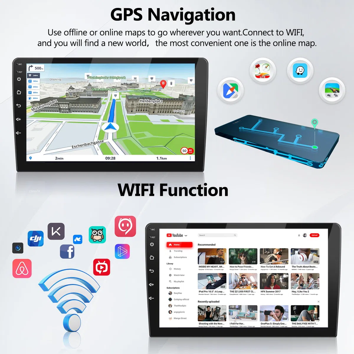 Android 13 2 Din Autoradio für Ford Focus Mk2/Mk3 2004-2011 mit Carplay Android Auto, 9 Zoll HD Touchscreen Radio Player mit Bluetooth WiFi GPS FM EQ Mirror Link