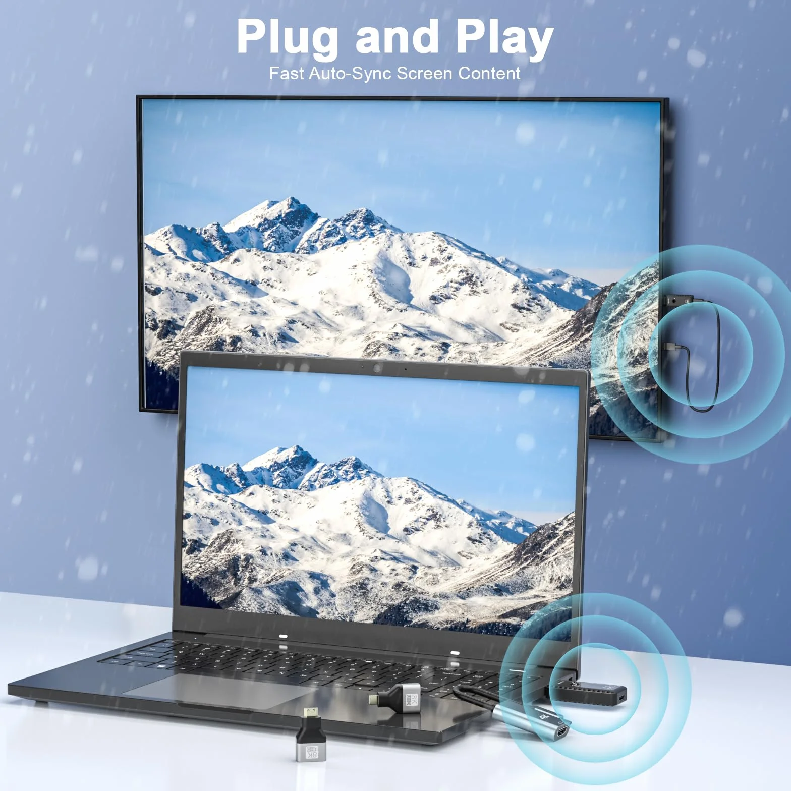 PWAYTEK HDMI Wireless Transmitter and Receivert 4K Decodierung, 1080P Ausgang, 164FT/50M, DualBand 2,4G/5G, für PC/Laptop/HDTV/Projektor, Plug & Play, ohne App (Schwarz)