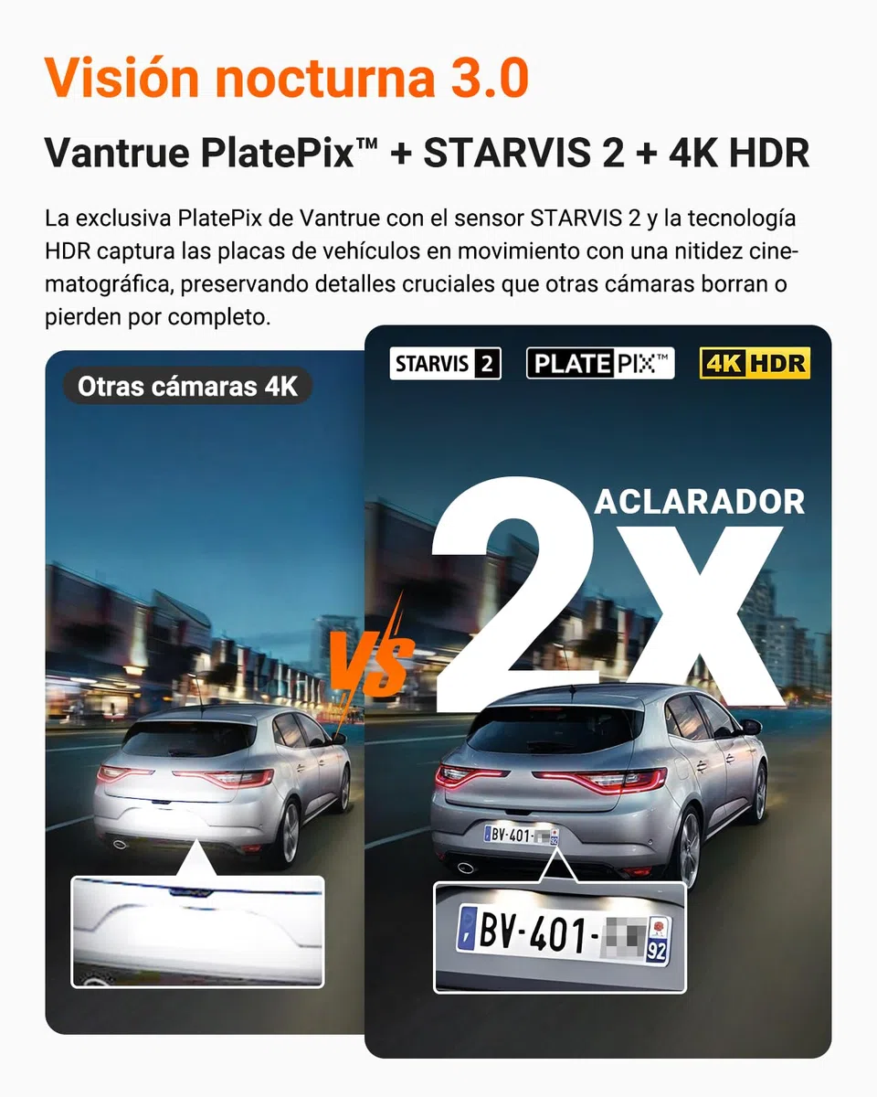 VANTRUE N4 PRO S Dashcam & VP03 Hardwire Kit, 4K+1080P+1440P Vorne Hinten Innen, 5GHz WLAN, 24h Parküberwachung mit G-Sensor, DSGVO konformes Design, Rundum-Schutz, GPS, Sprachsteuerung, Max 1TB