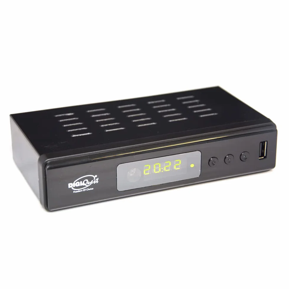 Digiquest Twin Tuner Rec Digitaler terrestrischer Receiver, DVB-T2, Full HD, Small Edition, Videorekorder, Schwarz