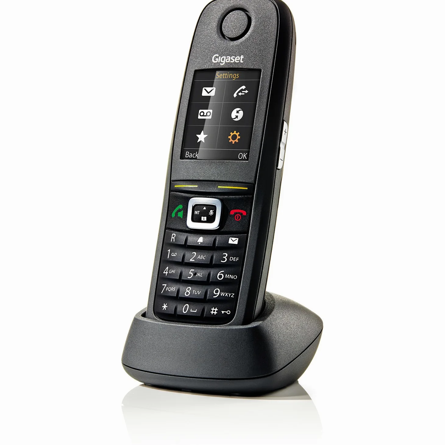 Gigaset R650H PRO Mobilteil Erweiterung mit Ladeschale- stoßfesten Gummigehäuse - wasserabweisend und staubsicher IP65, HD-Voice, LED für optische Rufanzeige, grau
