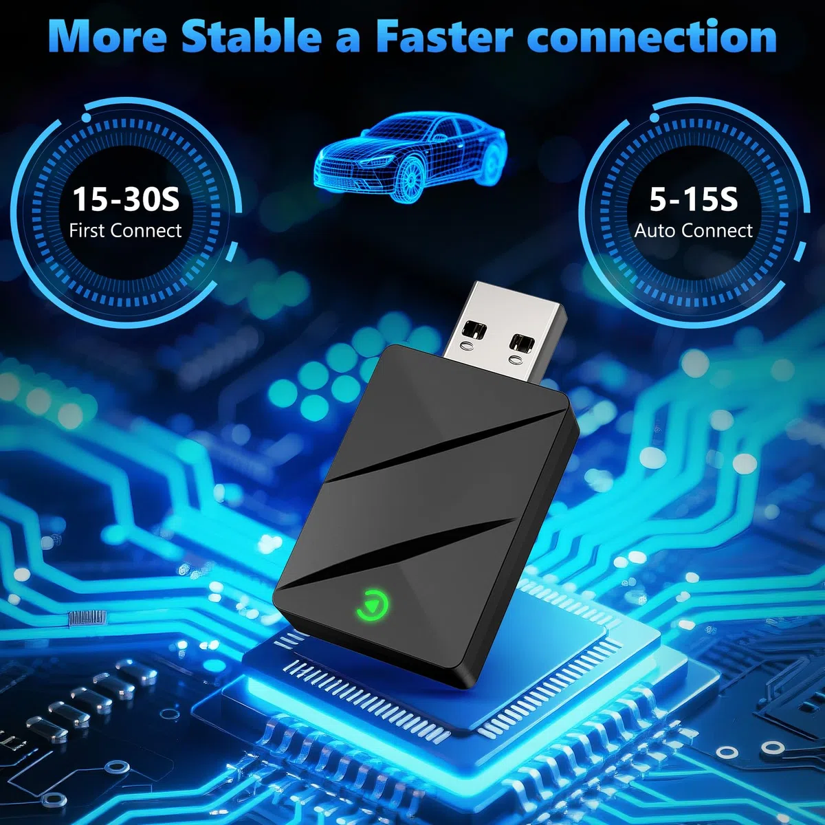 2 IN 1 Wireless CarPlay & Android Auto Adapter, Kabelloser USB-Dongle für Autos, Kabelloses CarPlay & Android Auto, Plug & Play, Schnelle Stabile Verbindung, Unterstützt iOS 10+ und An-droid 11+