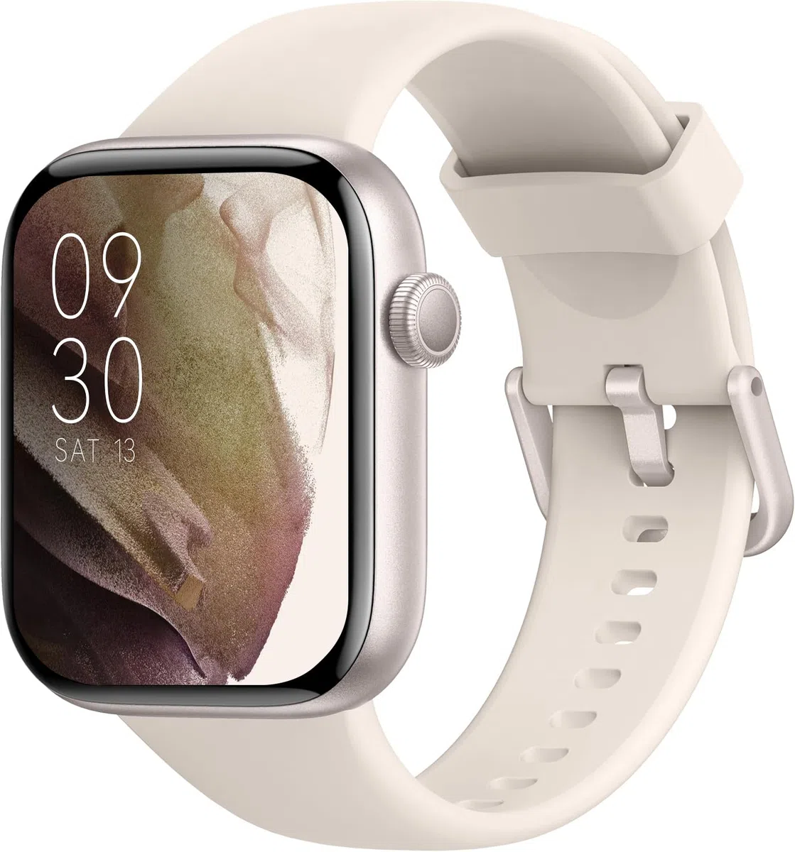 Smartwatch Damen Herren 1,85" HD Touch Fitnessuhr Telefonfunktion 140+ Sportmodi Pulsmesser Schlafmonitor Schrittzähler IP68 Wasserdicht Starlight