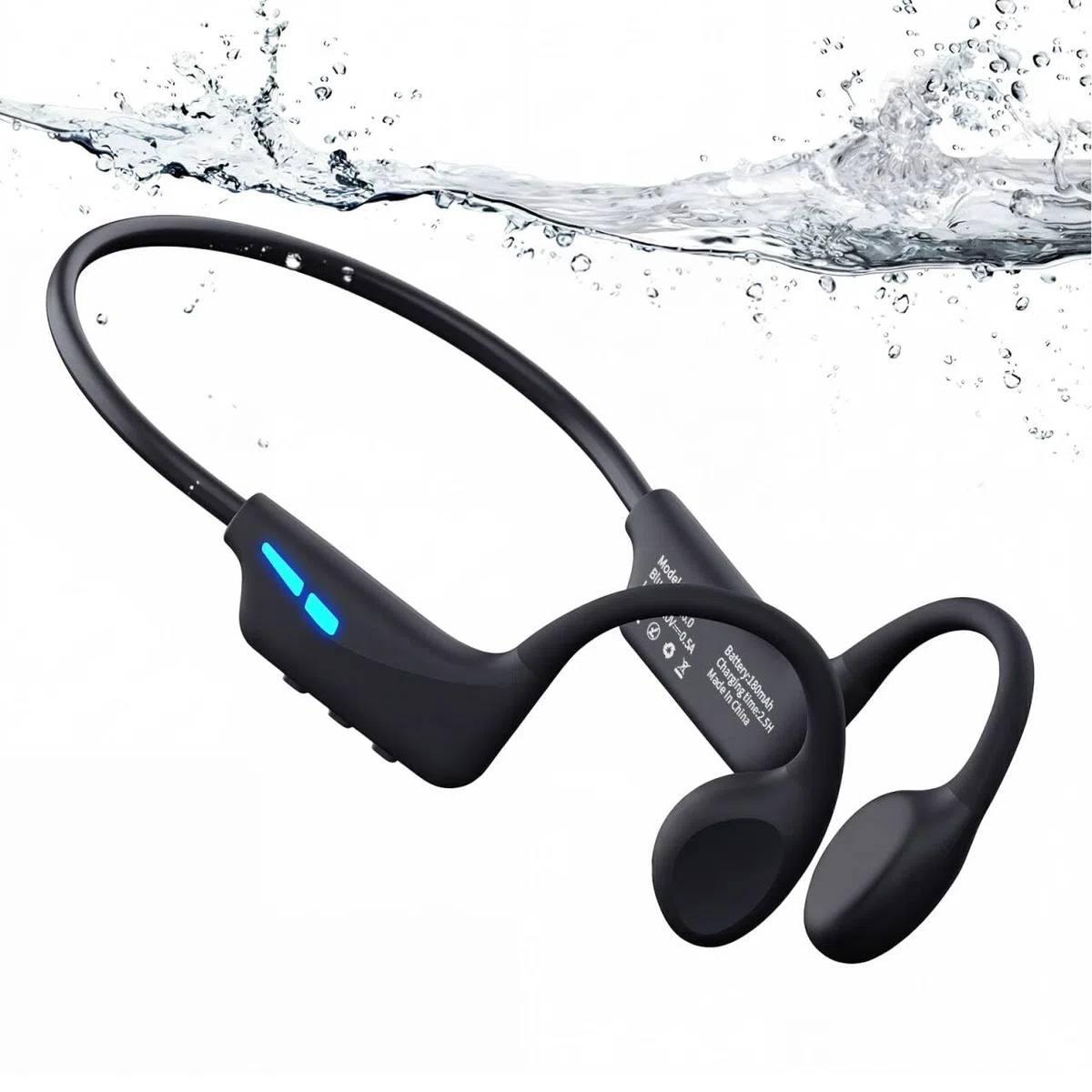 MONODEAL Knochenschall Kopfhörer Schwimmen Bluetooth 6.0 IPX8 Unterwasser MP3-Player mit 8GB Speicher Open-Ear Kopfhörer zum Schwimmen Laufen