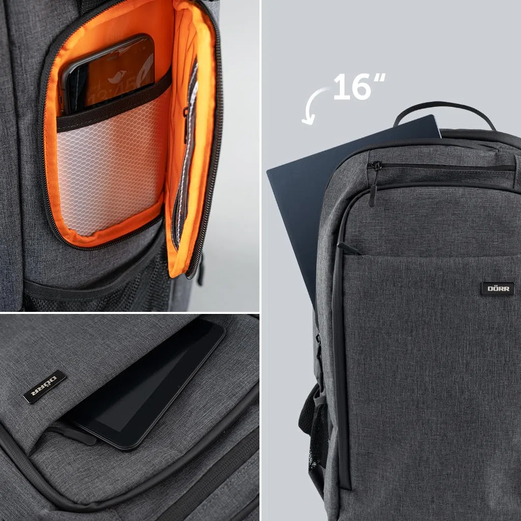 DÖRR Fotorucksack Prag Pro 20L & Prag Go 16L, Wasserdicht, Kamera-Rucksack, 16 Zoll Laptopfach, Spiegelreflex, DSLR SLR, Flexible Inneneinteilung, Stativ-Halterung, Drohnenrucksack, Robust & Leicht