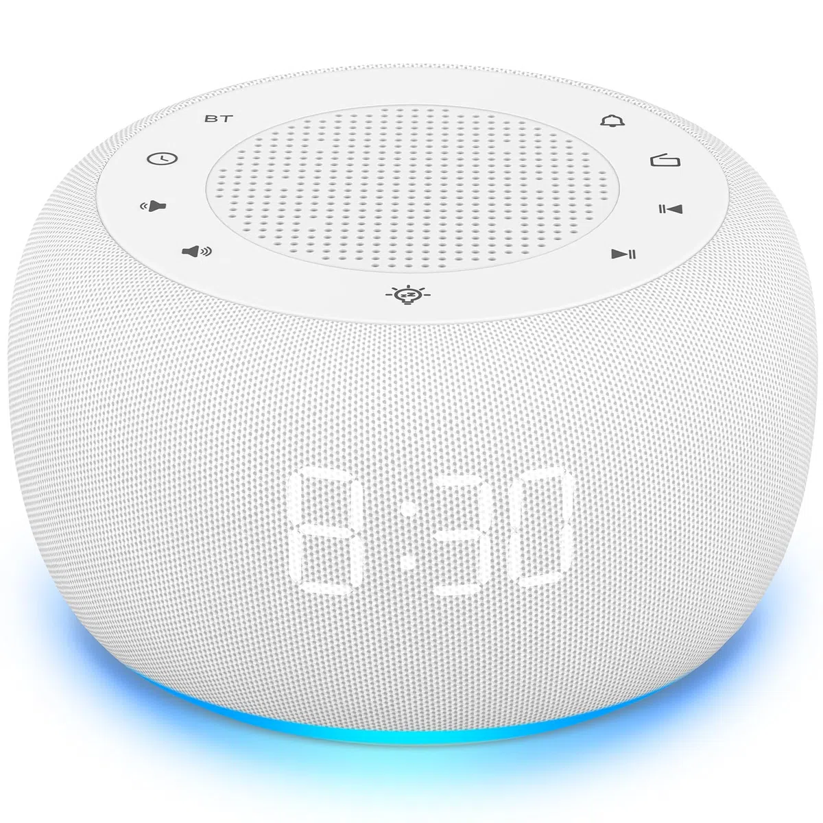 BUFFBEE Radiowecker mit wiederaufladbarem Akku & Bluetooth-Lautsprecher | 9 sanfte Wecktöne, dimmbares Nachtlicht & Display, Schlummerfunktion, tragbares Design für Zuhause, Büro & Reisen