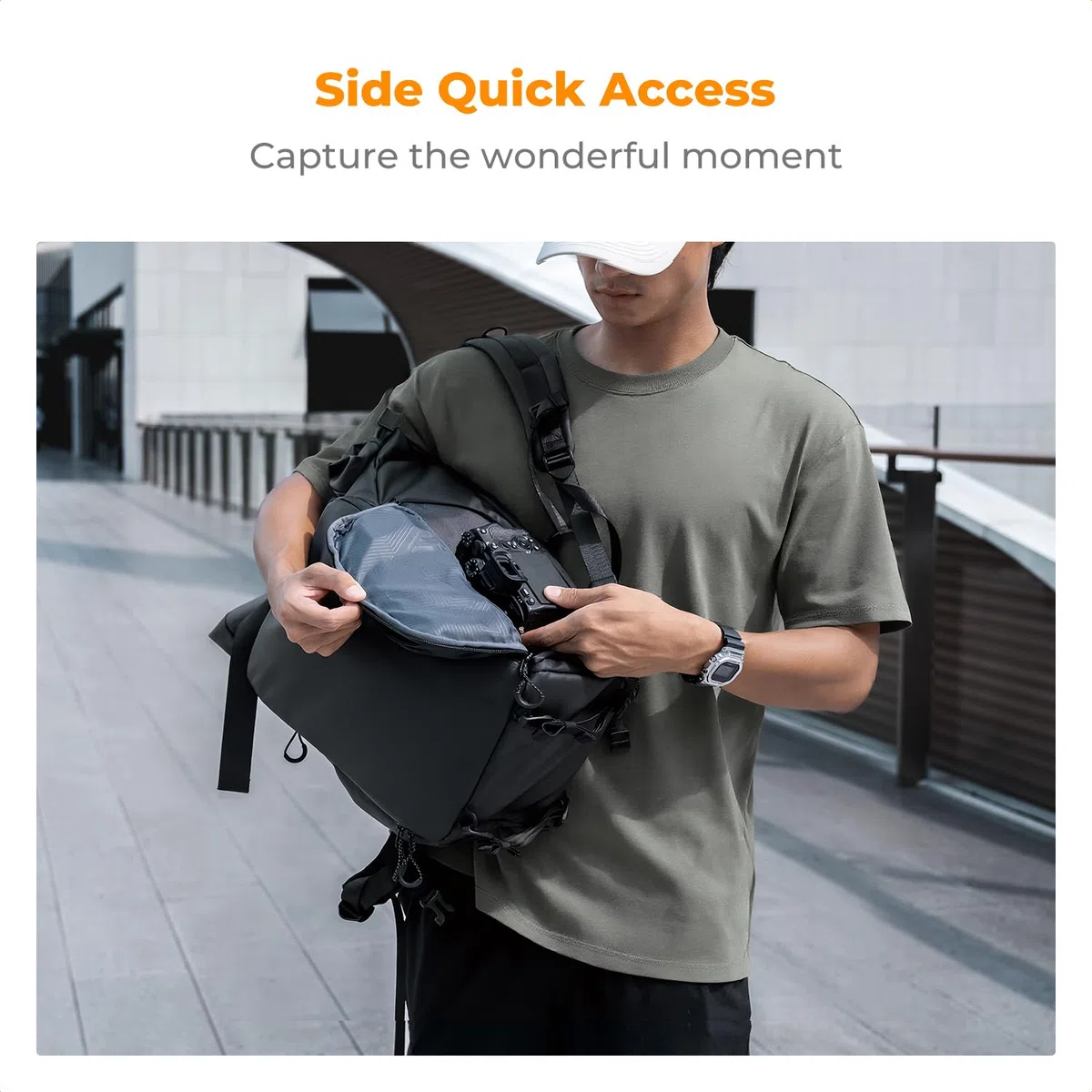 K&F CONCEPT Kamerarucksack Wasserabweisend, Fotorucksack Groß mit Erweiterbarem Volumen, Camera Backpack mit Laptopfach 15.6 Zoll für DSLR SLR Kameras
