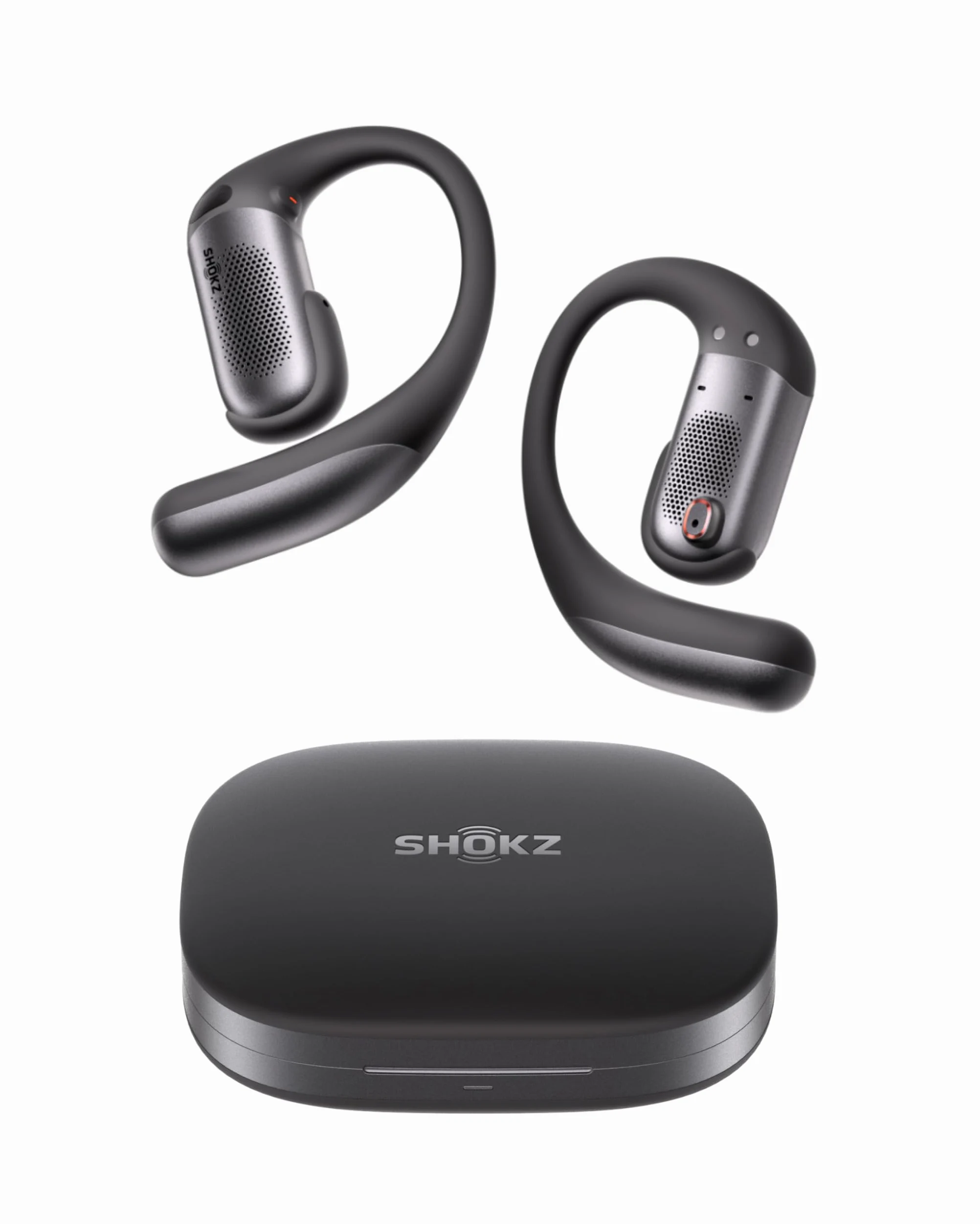 SHOKZ OpenFit Pro Open-Ear-Kopfhörer mit Open-Ear Geräuschreduzierung, Optimised for Dolby Atmos, Tiefe Bässe, 50H Akku, klare Anrufe für Arbeit, Sport, Outdoor Bluetooth 6.1, IP55, Schwarz