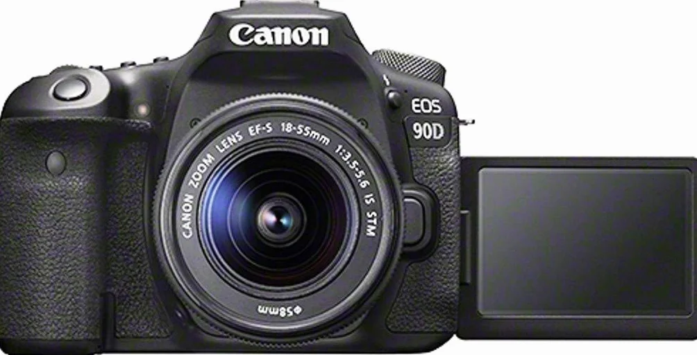 Canon EOS 90D Spiegelreflexkamera Gehäuse Body (32,5 Megapixel, 7,7 cm (3 Zoll), Bluetooth, Vari-Angle Touch Display, APS-C Sensor, 4k, Full-HD, DIGIC 8, WLAN), schwarz
