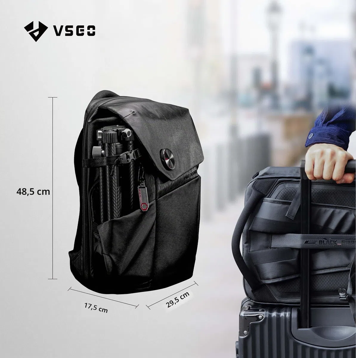 VSGO 25L Professioneller Kamerarucksack – Extragroßes Fassungsvermögen, Reisepack & Pendlerrucksack, kompatibel mit Canon, Fujifilm, Nikon und 17,3-Zoll-Laptops