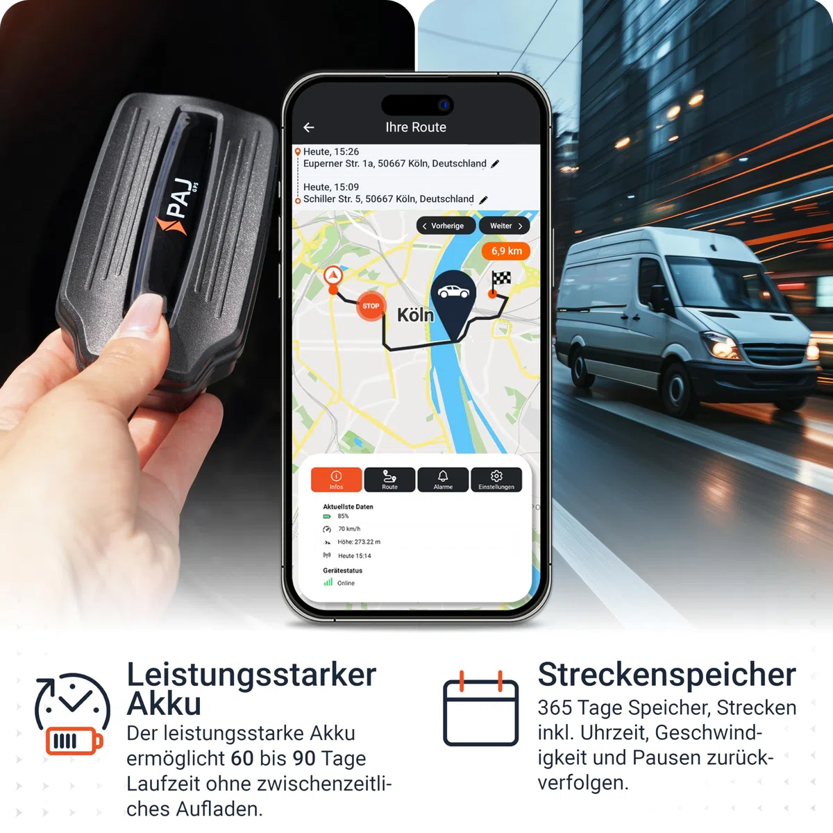 PAJ GPS - Power Finder 4G Langzeit GPS-Tracker, Power Finder von PAJ GPS, Ortung für Oldtimer, Auto, Fahrzeuge, Boote, Anhänger und mehr, inkl. Magnet-Befestigung, bis zu 90 Tage ohne Aufladen