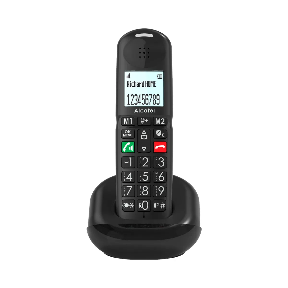 ALCATEL XL685 - Schnurloses Festnetztelefon DECT für Senioren im XL-Format - Hochauflösendes Grafikdisplay - Große Tasten - Audio Boost - Freisprechfunktion - Anrufblockierungsfunktion - Schwarz
