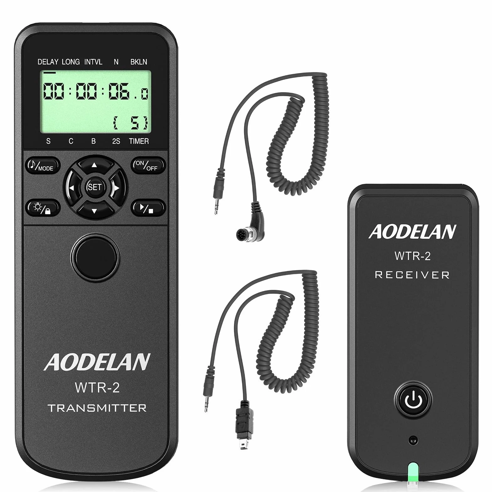 AODELAN Funk-Fernauslöser mit Intervalltimer für Nikon D5300, D850, D810 | drahtlos, Zeitraffer,Langzeitbelichtung,für D700/D500/D4/D4s/D3100/ D5000/D7200/D600/D610/D750/D3300; ersetzt MC-DC2, MC-36