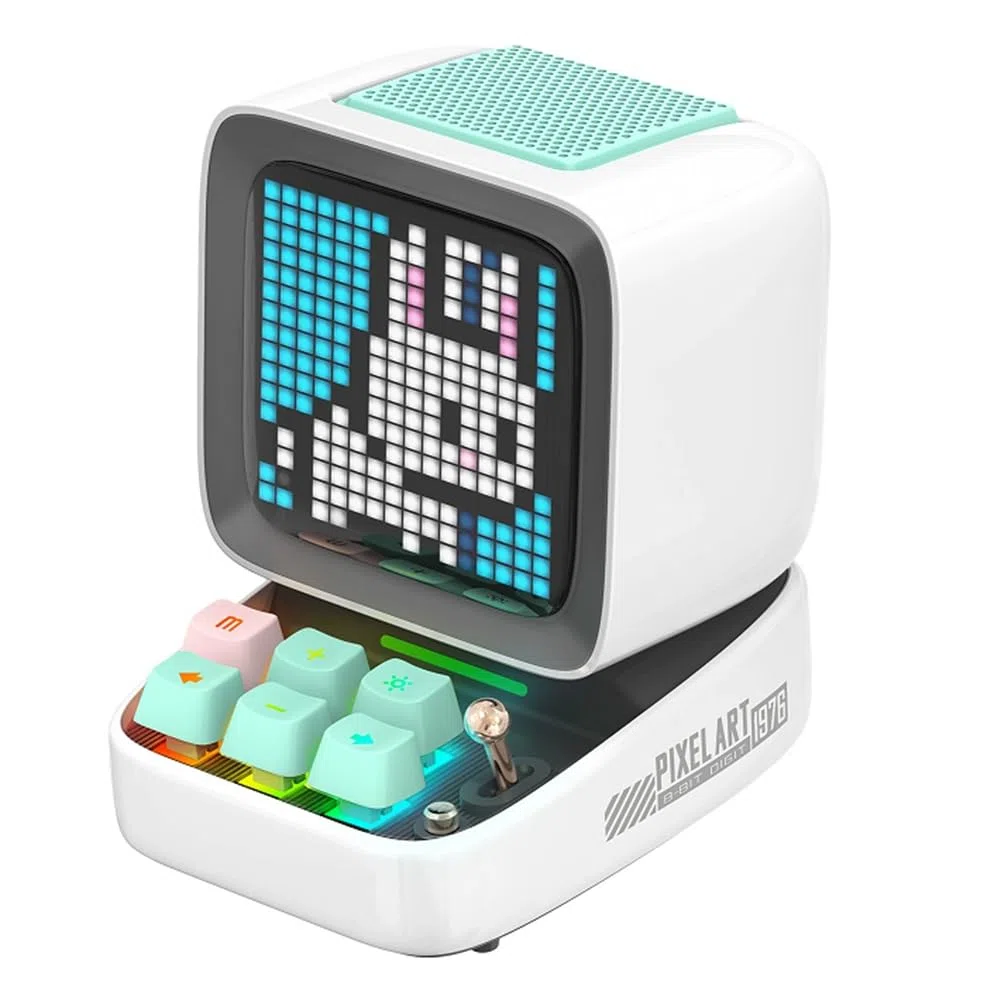 Ditoo-Pro Retro Bluetooth Tragbarer Lautsprecher DIY LED-Anzeigetafel, Süßes Geschenk für die Wohnkultur, Pixelkunst