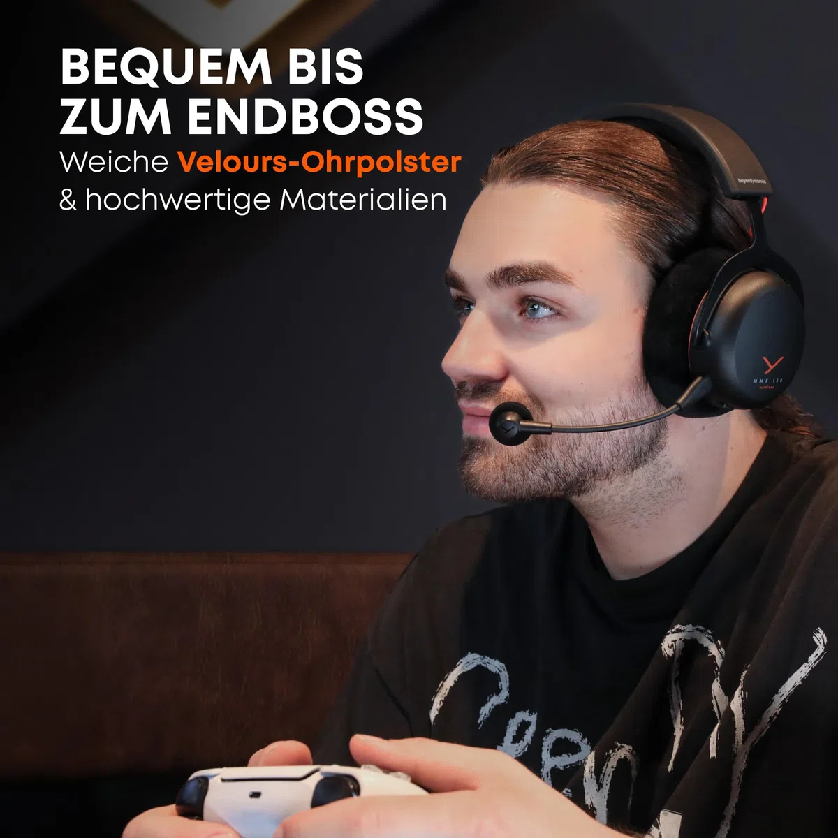 beyerdynamic MMX 150 Wireless - Kabelloses Gaming-Headset mit Klangpersonalisierung App, Velours-Ohrpolster, Akkulaufzeit von 50 Stunden in Schwarz