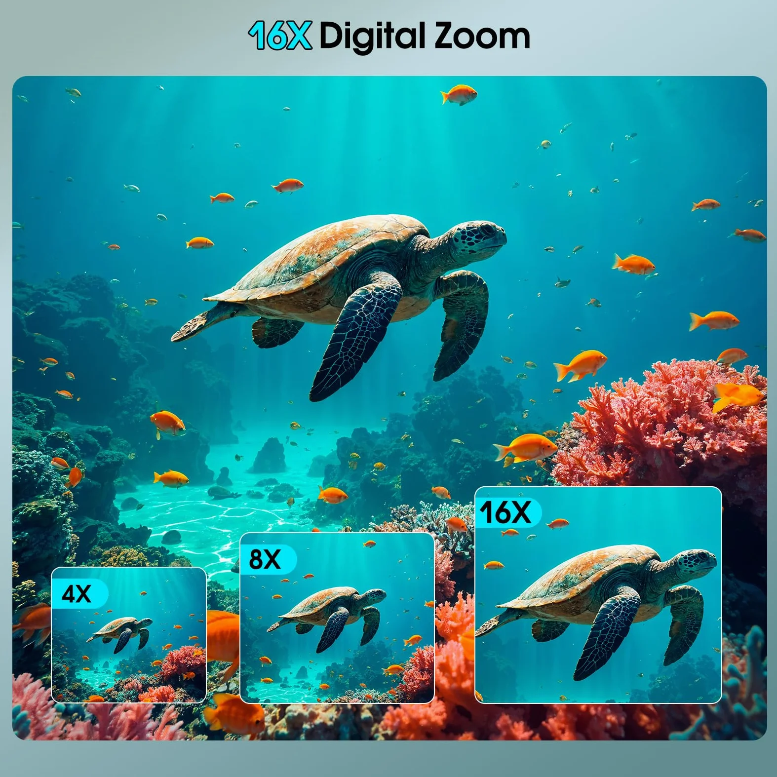 Unterwasserkamera, Yixinxin Digitalkamera wasserdichte 4K 64MP 16FT Autofokus wasserdichte Kamera zum Schnorcheln, IPS HD Bildschirm 16X Digitalzoom und 16GB Karte
